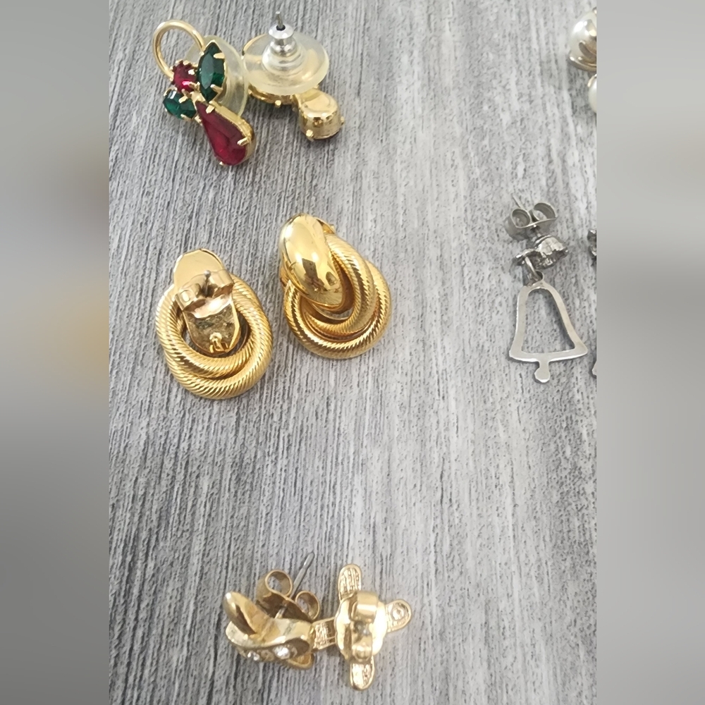 Elegant Gold and Red Earrings Bundle - Picture 4 of 5